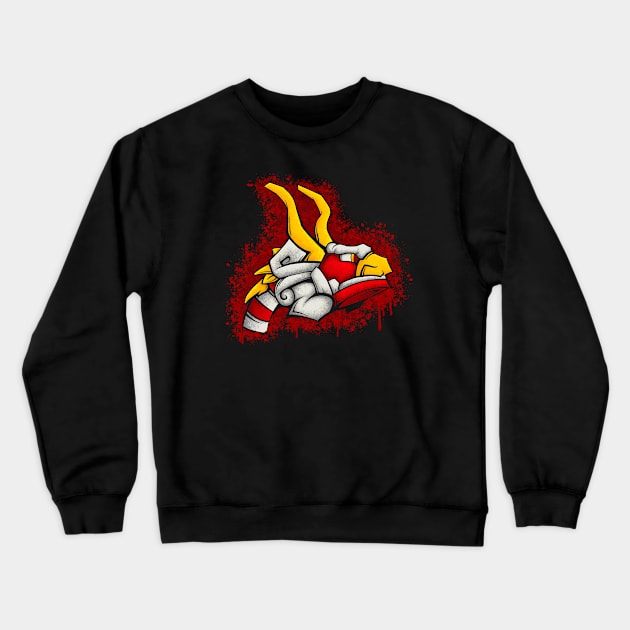 King of Red Lions Splatter Crewneck Sweatshirt by JCoulterArtist